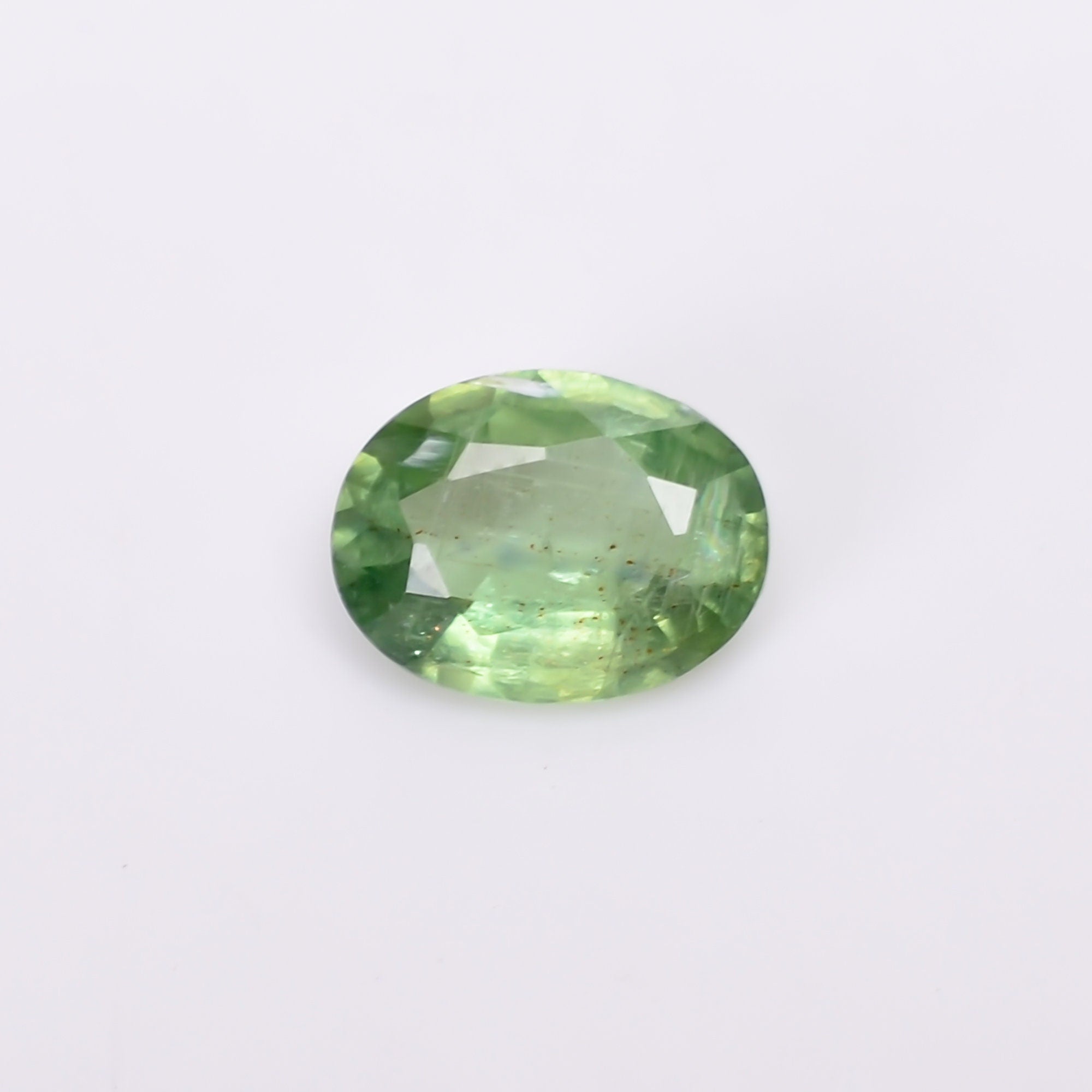 natural green mint kyanite oval shape cut stone loose gemstone
